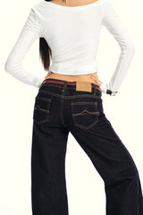 Low Rise Dark Blue Flare Jeans
