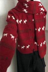 Gilet de Noël en tricot à pompons