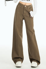 Jean taille haute ample à jambes larges