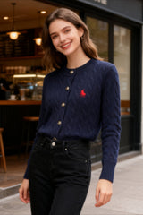 Embroidered Cable Wool Christmas Cardigan