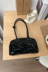 Sac bowling à nœud papillon, sac à bandoulière chic, sac fourre-tout