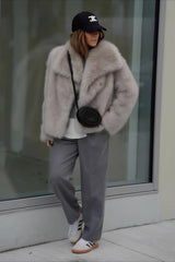 Winter Fashion Faux Fur Coat