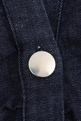 Robe midi en jean à revers et fermeture éclair