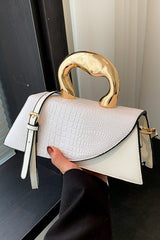 Sac cabas chic en PU à motif crocodile, bandoulière/sac à main.