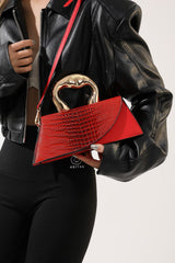 Sac cabas chic en PU à motif crocodile, bandoulière/sac à main.