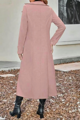 Veste d'extérieur chic de Noël en laine mélangée à revers croisés.