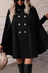 Élégant manteau d'extérieur mi-long en laine à double boutonnage et coupe ajustée, idéal pour Noël