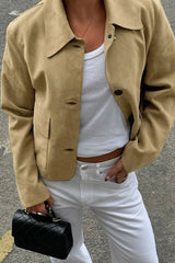 Veste blazer ample en daim