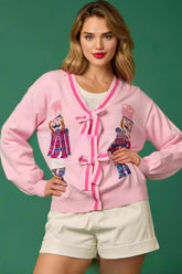 Gilet de Noël à paillettes Casse-Noisette et nœud papillon