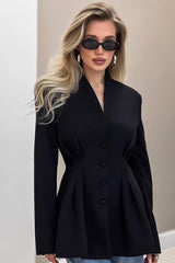 Slim Fit V Neck Blazer Coat