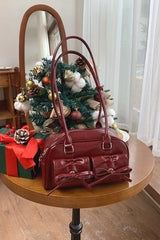 Sac bowling à nœud papillon, sac à bandoulière chic, sac fourre-tout