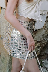 Jupe de Noël moulante trapèze à sequins