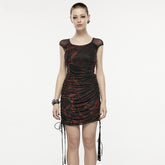 Robe à œillets et cordon de serrage à imprimé gothique trou de ver