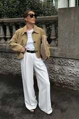 Veste blazer ample en daim