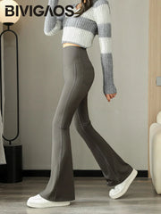 Pantalon de sport évasé, moulant, sexy et gainant, taille haute, avec poche arrière tendance