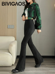 Pantalon de sport évasé, moulant, sexy et gainant, taille haute, avec poche arrière tendance