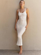 Beach Casual Solid Color Knit Camisole Knit Smock Over A Dress