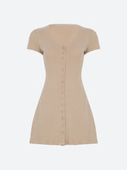 Robe courte boutonnée en maille