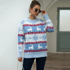 Loose Knitwear Warm Thicken Couples Matching Casual Christmas Sweater Sweaters-L