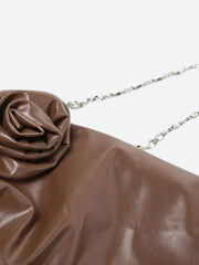 Robe mini en similicuir à bretelles chaînes