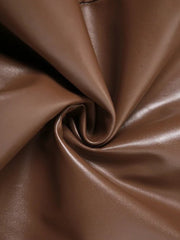 Robe mini en similicuir à bretelles chaînes