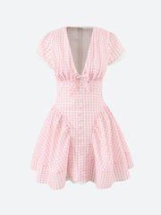 Robe courte à carreaux Coquette