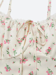 Robe mini froncée à fleurs style cottagecore