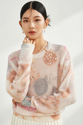 Pull en laine dégradé à col rond