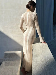 Robe maxi en crochet effet vieilli