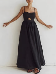 Robe maxi fendue et découpée