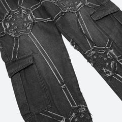 Jeans patchwork cyberpunk