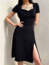 Robe midi fendue Dark Academia