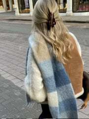 Manteaux élégants, chauds, en fausse fourrure, sans manches, à col montant épais