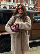 Manteaux chauds à manches longues, tricotés, décontractés et à simple boutonnage