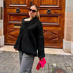 Pull en maille à épaules dénudées