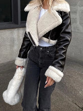 Manteaux courts en velours et cuir à manches longues, style décontracté, avec fermeture éclair