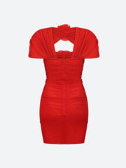 Robe mini en résille à découpes florales