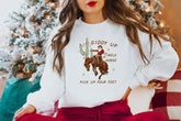 Cute Giddy Up Jingle Horse Cotton Slogan Christmas Hoodie White / S Hoodies-L