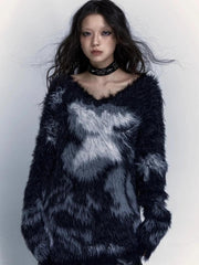 Pull en peluche grunge