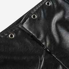 Grunge Spiked Faux Leather Mini Skirt