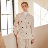 Blazer élégant en velours côtelé à sequins, parfait pour le bureau ou les affaires, automne-hiver.