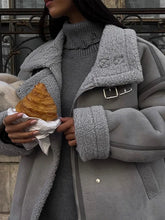 Manteaux en laine d'agneau à fermeture éclair, amples, décontractés, épais et chauds, style streetwear