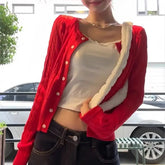 Chic Versatile Slim Fit Red Fashionable Twist Wool Warm Knit Christmas Sweater Sweaters-L