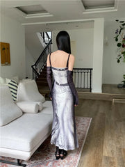 Robe longue effet marbre