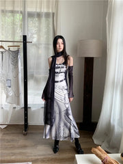 Robe longue effet marbre