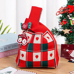 Sac cadeau de Noël tricoté à main