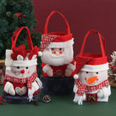 Christmas Fleece Drawstring Apple Gift Handheld Bag