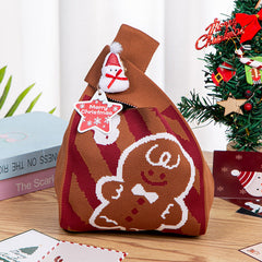 Sac cadeau de Noël tricoté à main