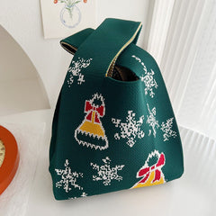 Sac cadeau de Noël tricoté à main