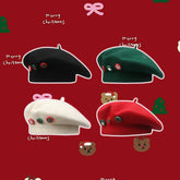 Béret de Noël en maille texturée